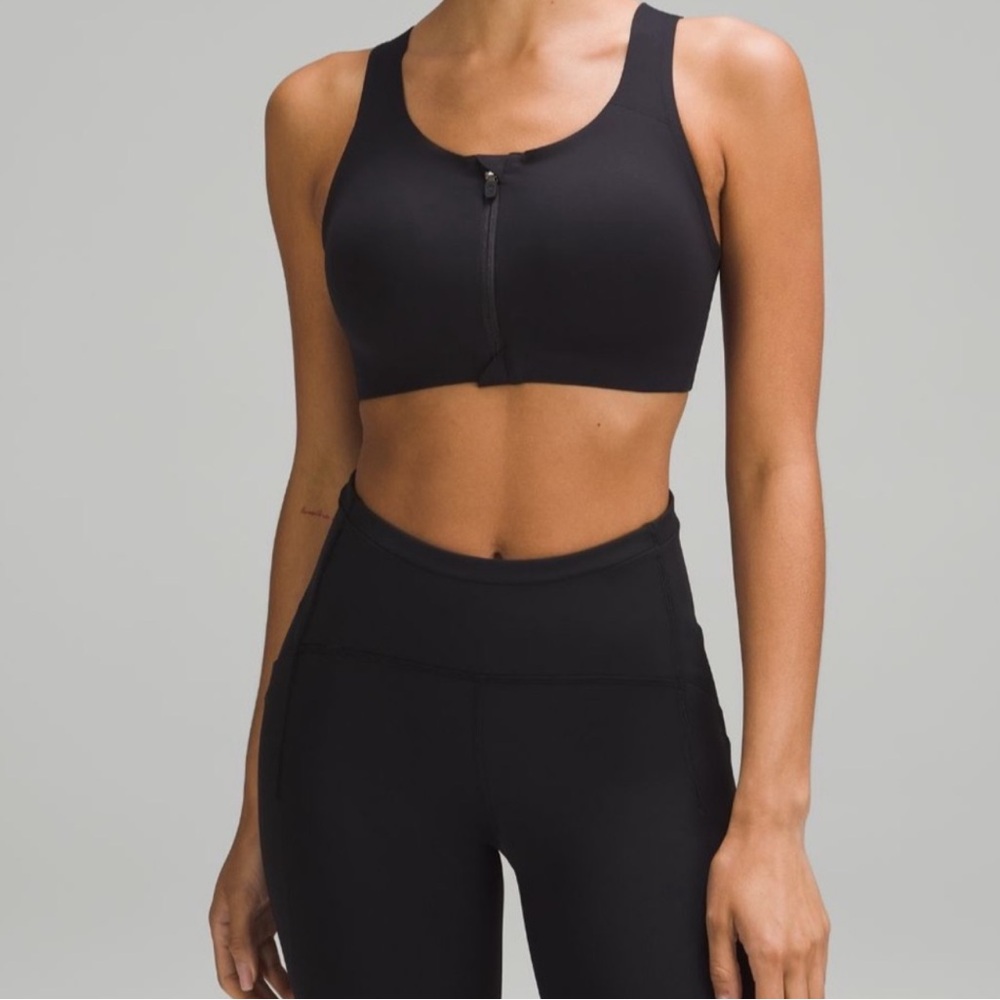 lululemon athletica Black Front-Zip Sports Bra